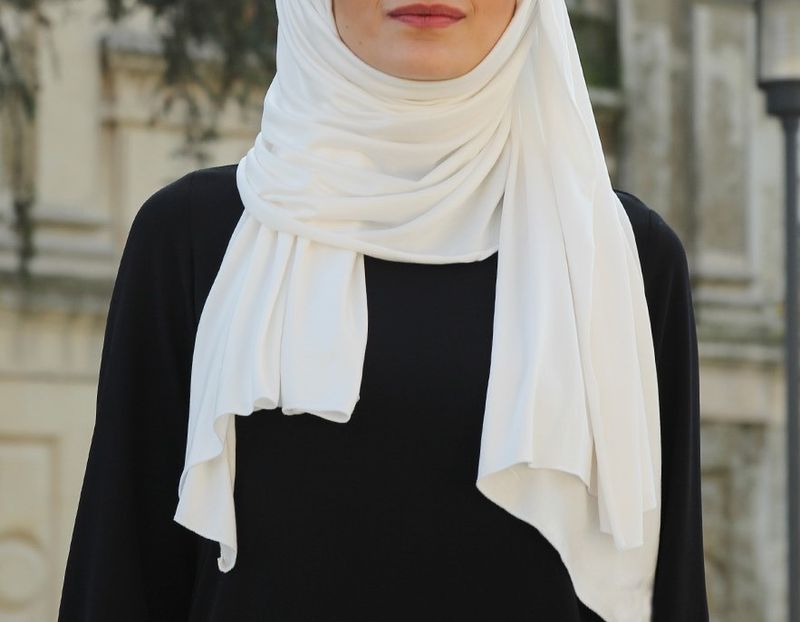 Hvit Jersey Hijab